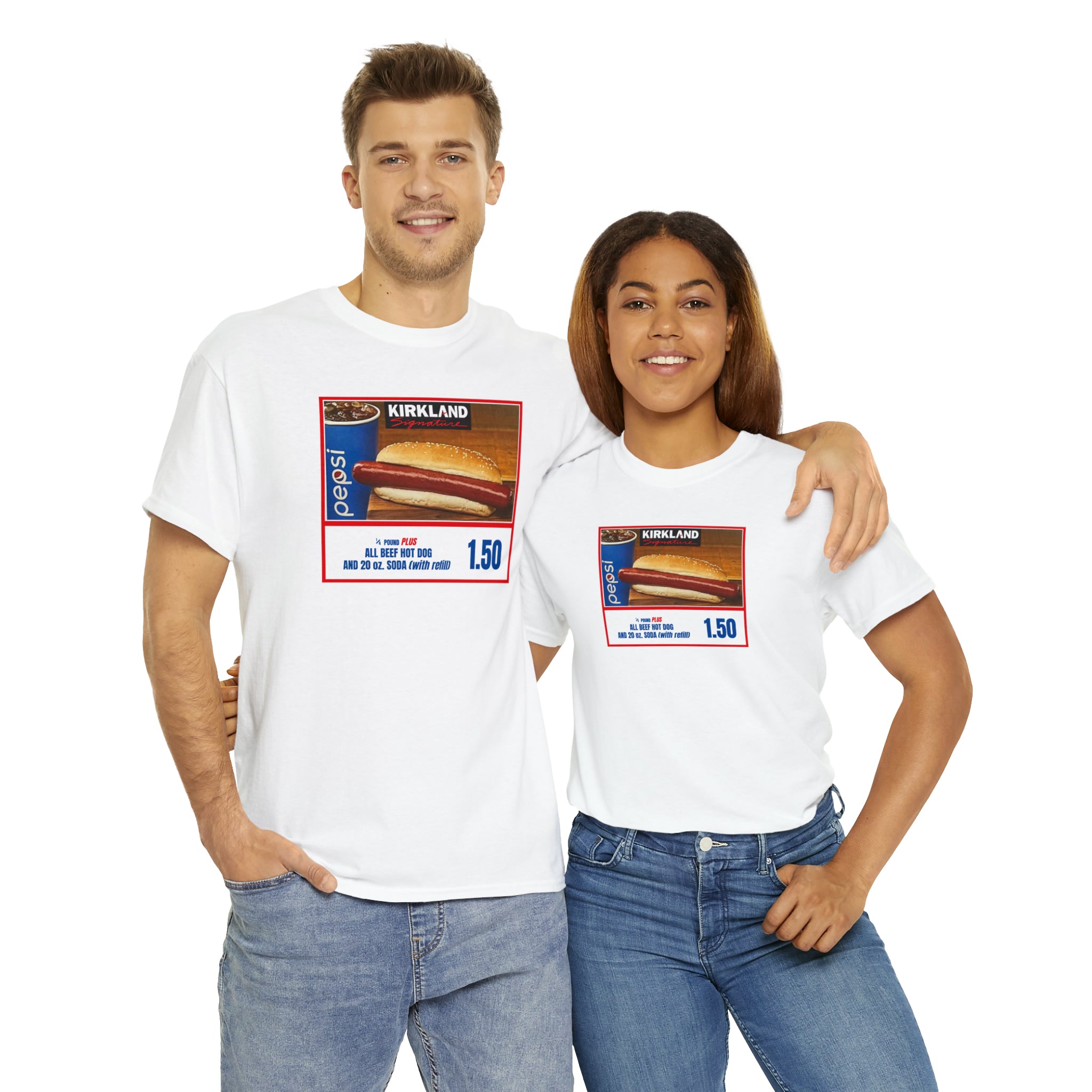 Costco Hotdog T-Shirt with back quote - Unisex Heavy Cotton Tee