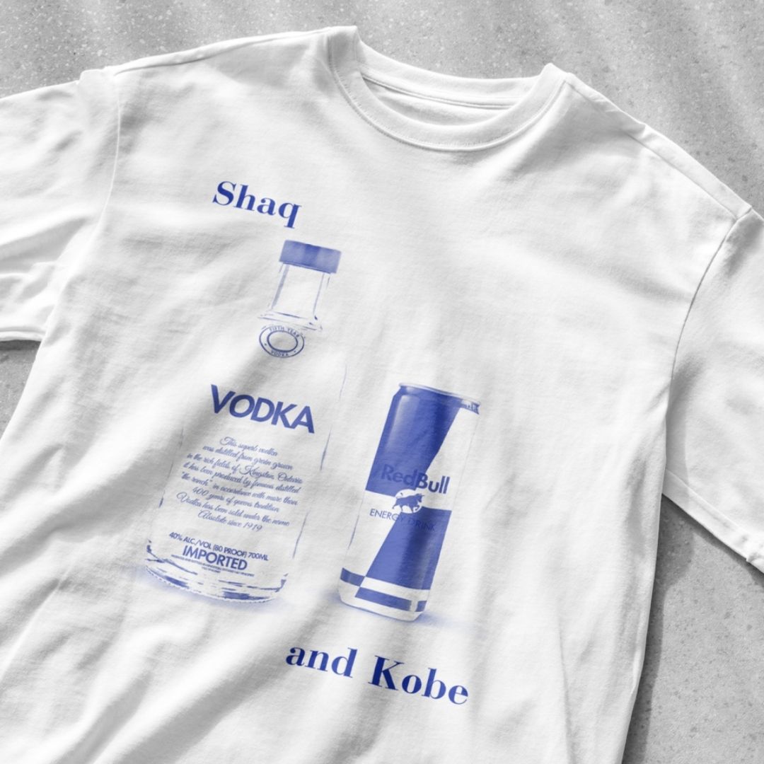 Shaq and Kobe Vodka Redbull - Unisex Heavy Cotton Tee