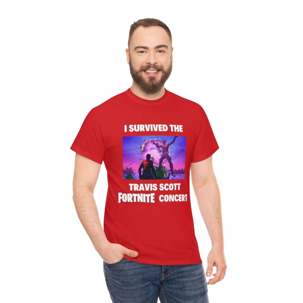 I Survived the Travis Scott Fortnite Concert - Unisex Heavy Cotton Tee - All Colors