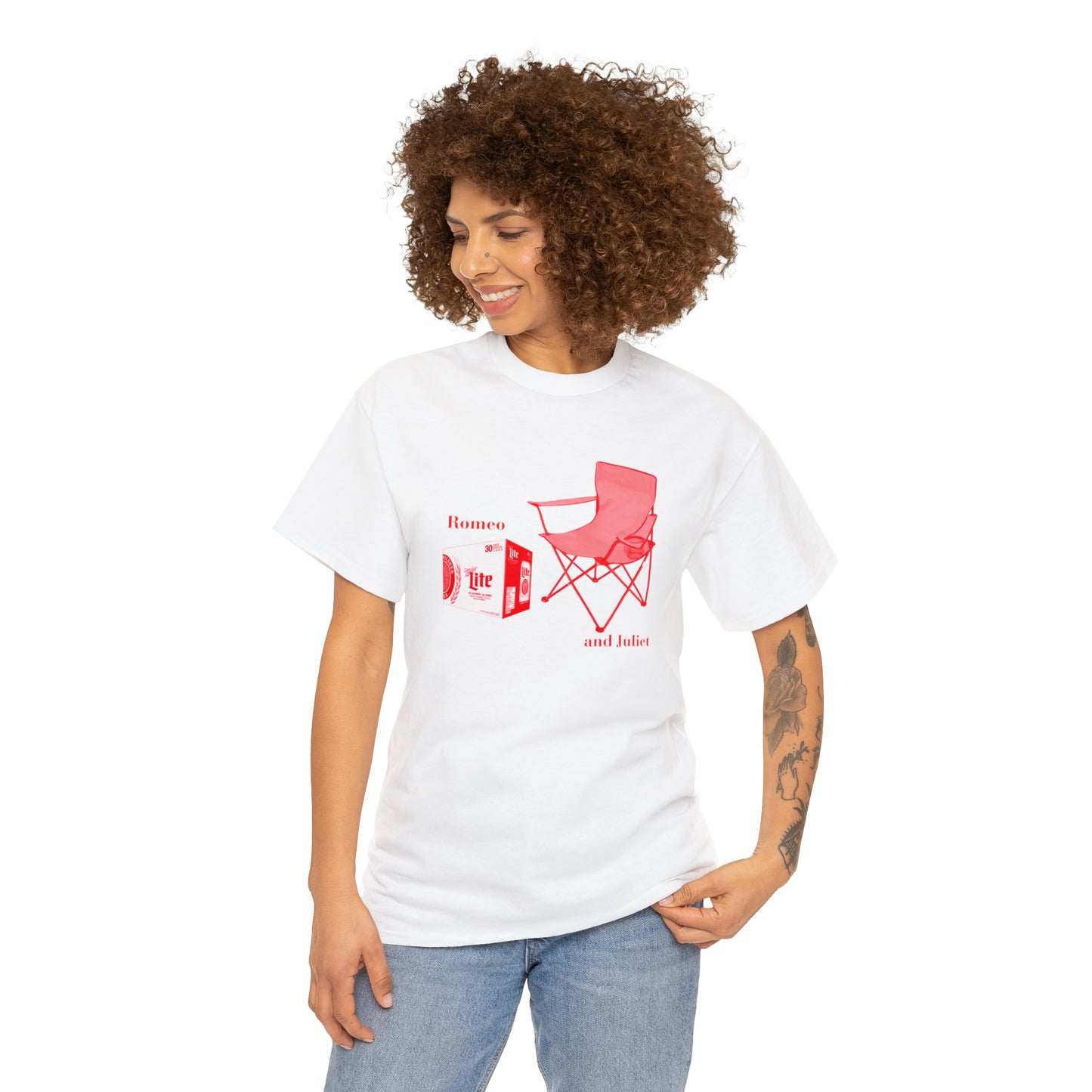 Romeo and Juliet 30 rack and chair - Unisex Heavy Cotton Tee