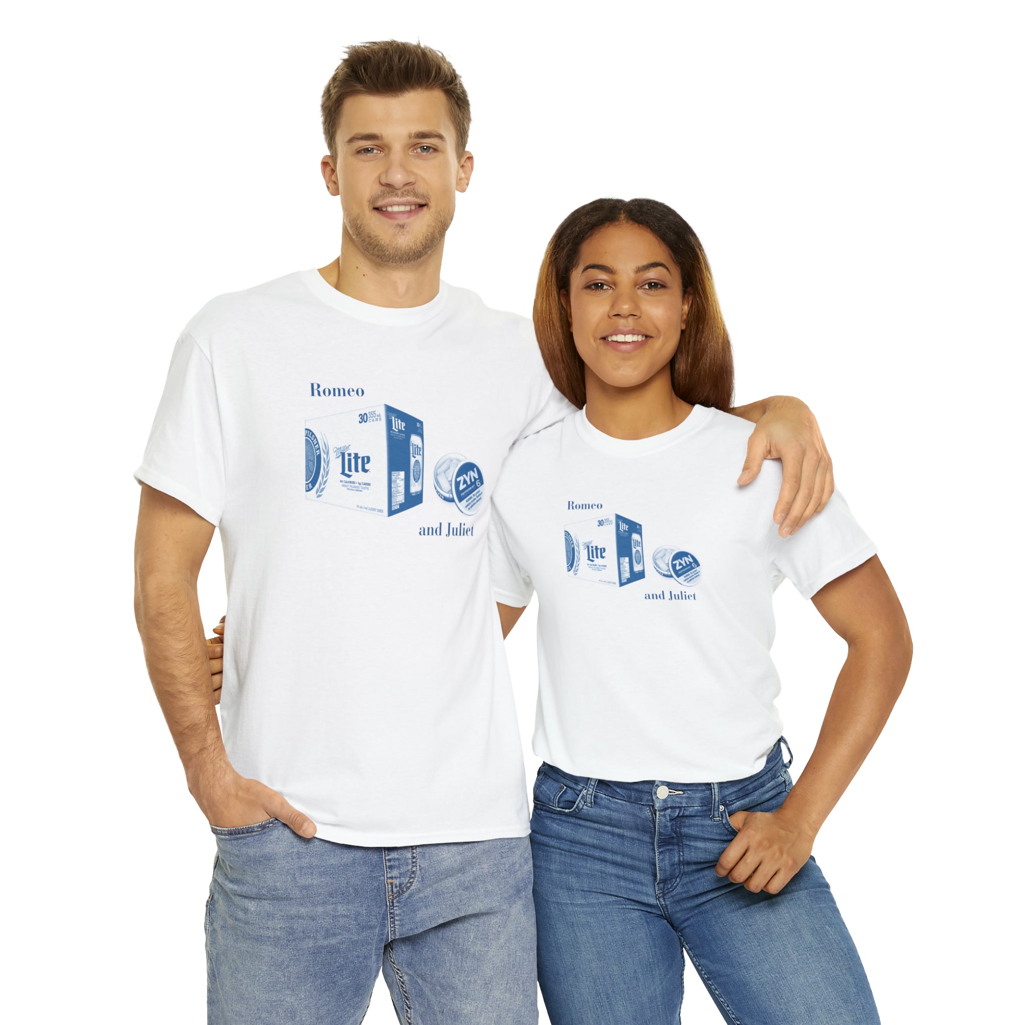 Romeo and Juliet Miller Lite and Zyns - Unisex Heavy Cotton Tee