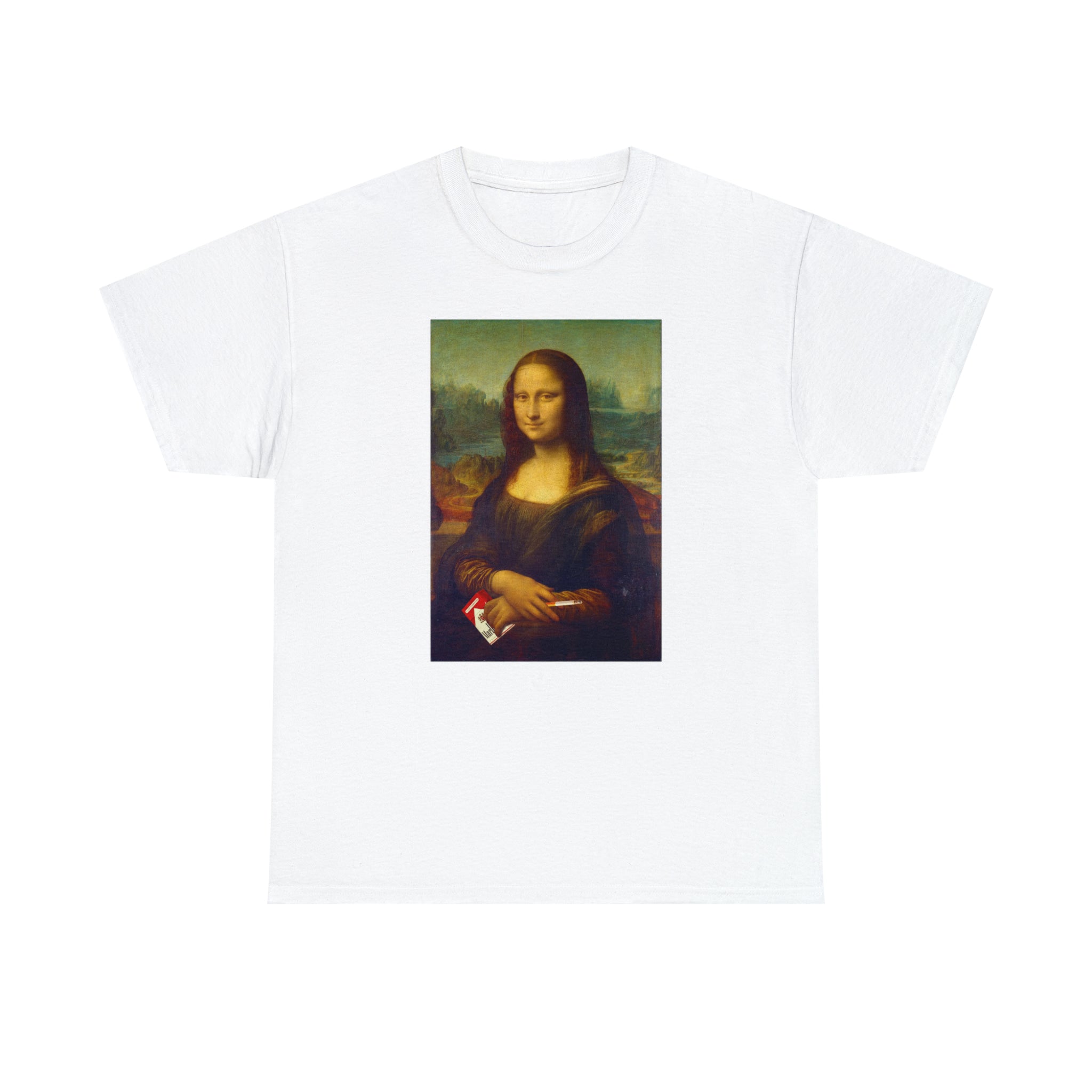 Mona Lisa with cigarettes - Unisex Heavy Cotton Tee