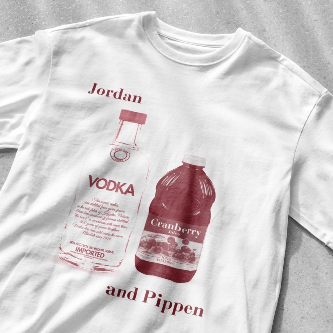 Jordan and Pippen Vodka Cranberry - Unisex Heavy Cotton Tee