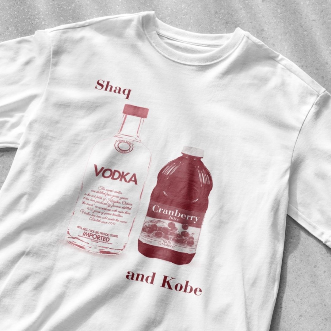 Shaq and Kobe Vodka Cranberry - Unisex Heavy Cotton Tee