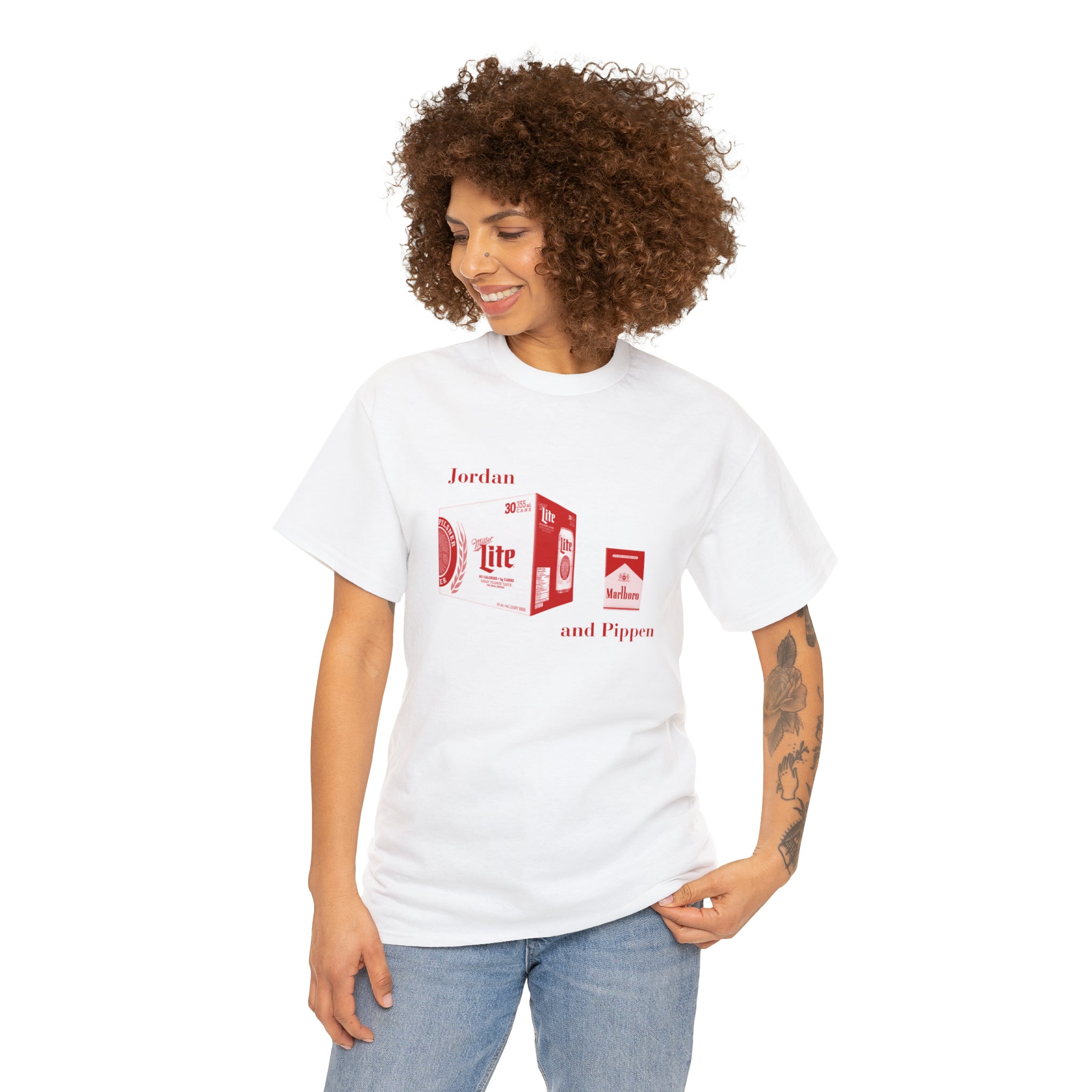 Jordan and Pippen Miller Lites and Cigarettes - Unisex Heavy Cotton Tee