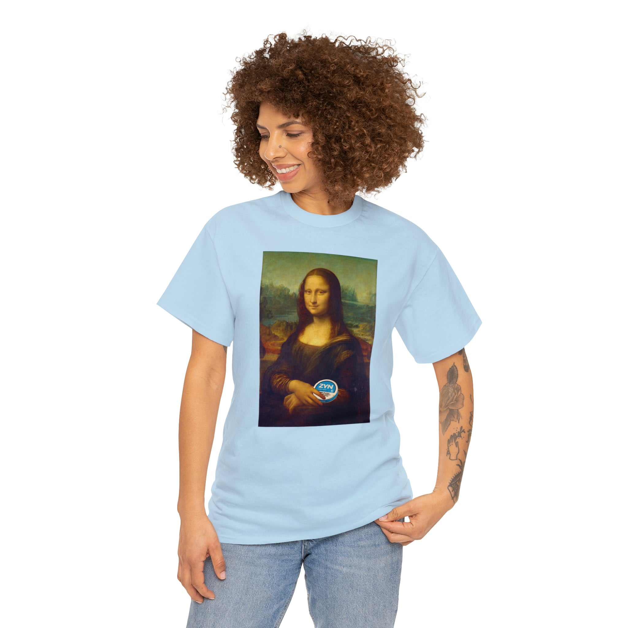 Mona Lisa with Zyns - Unisex Heavy Cotton Tee