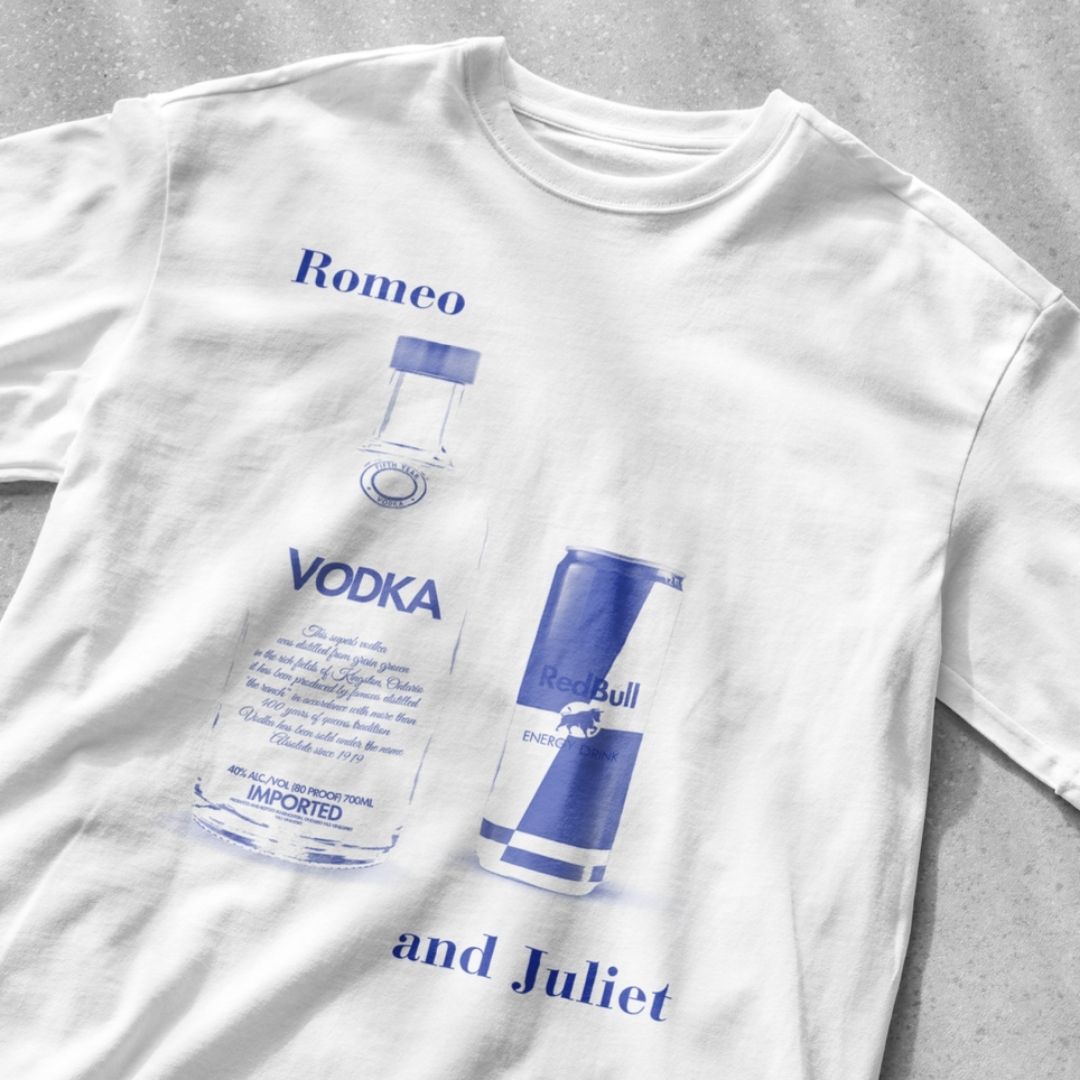 Romeo and Juliet Vodka Redbull - Unisex Heavy Cotton Tee