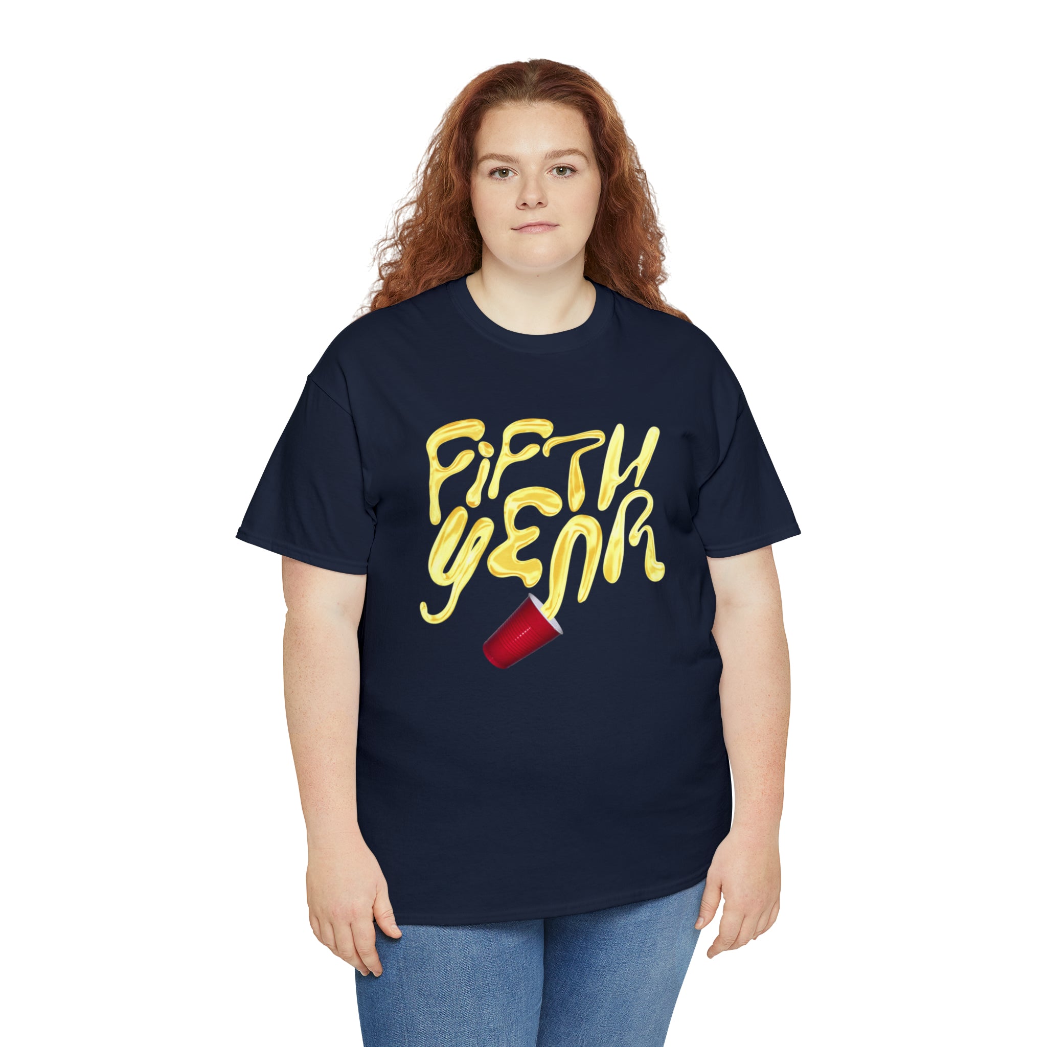 Fifth Year Beer Spill- Unisex Heavy Cotton Tee
