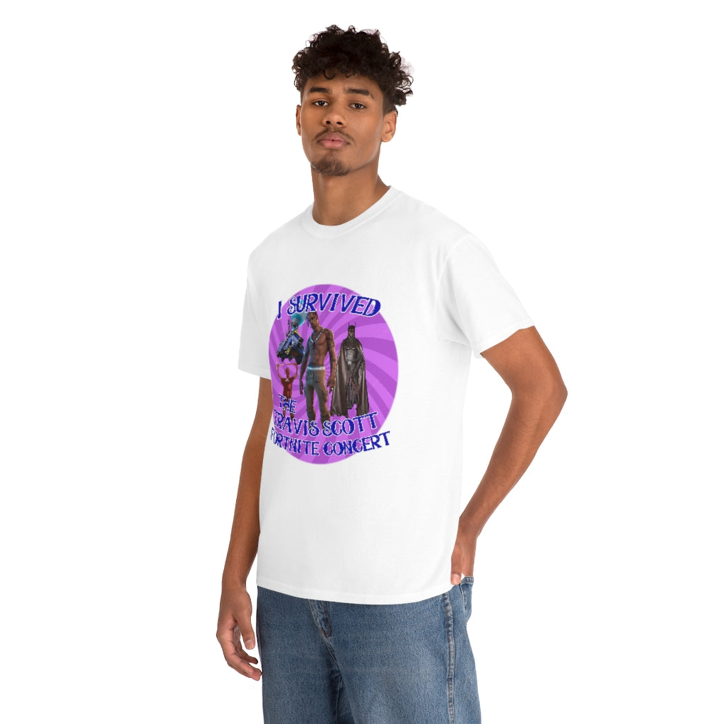 I Survived the Travis Scott Fortnite Concert - Unisex Heavy Cotton Tee - All Colors