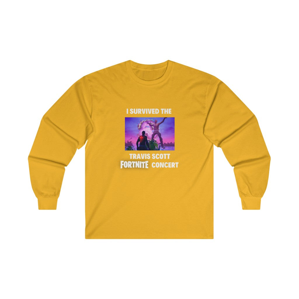 I Survived the Travis Scott Fortnite Concert - Ultra Cotton Long Sleeve Tee - All Colors