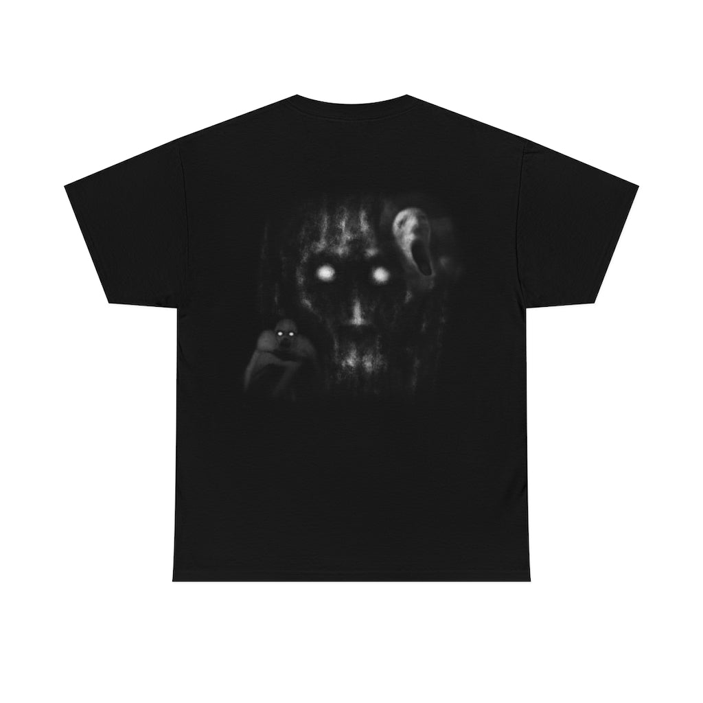 Trip Sitter with Demonic Images back - Unisex Heavy Cotton Tee - All Colors