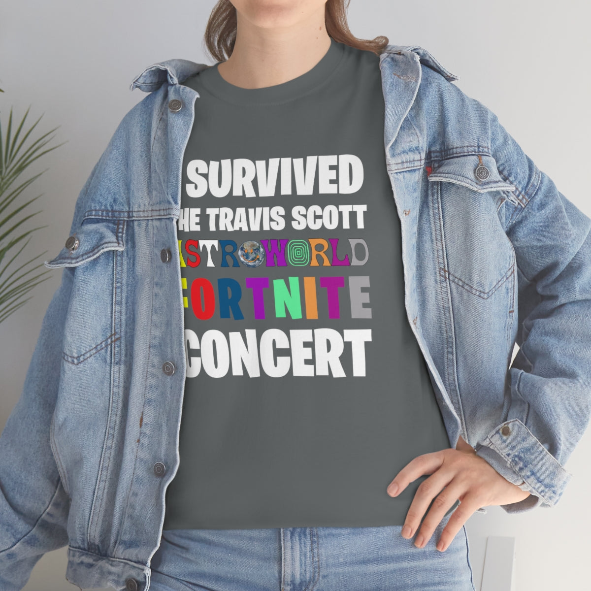 I SURVIVED THE TRAVIS SCOTT FORTNITE CONCERT - Unisex Heavy Cotton Tee - All Colors