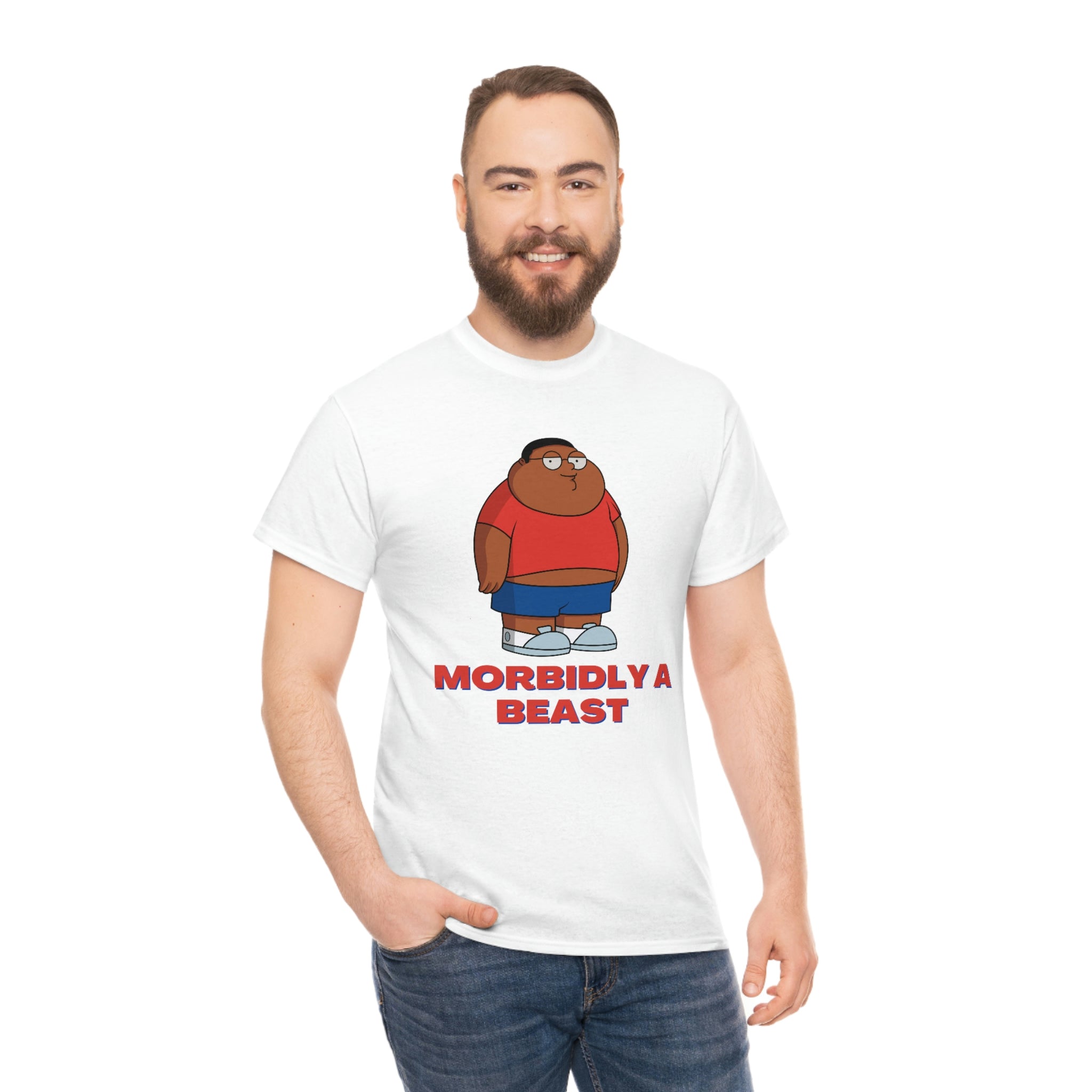 Morbidly a Beast - Unisex Heavy Cotton Tee - White and Black
