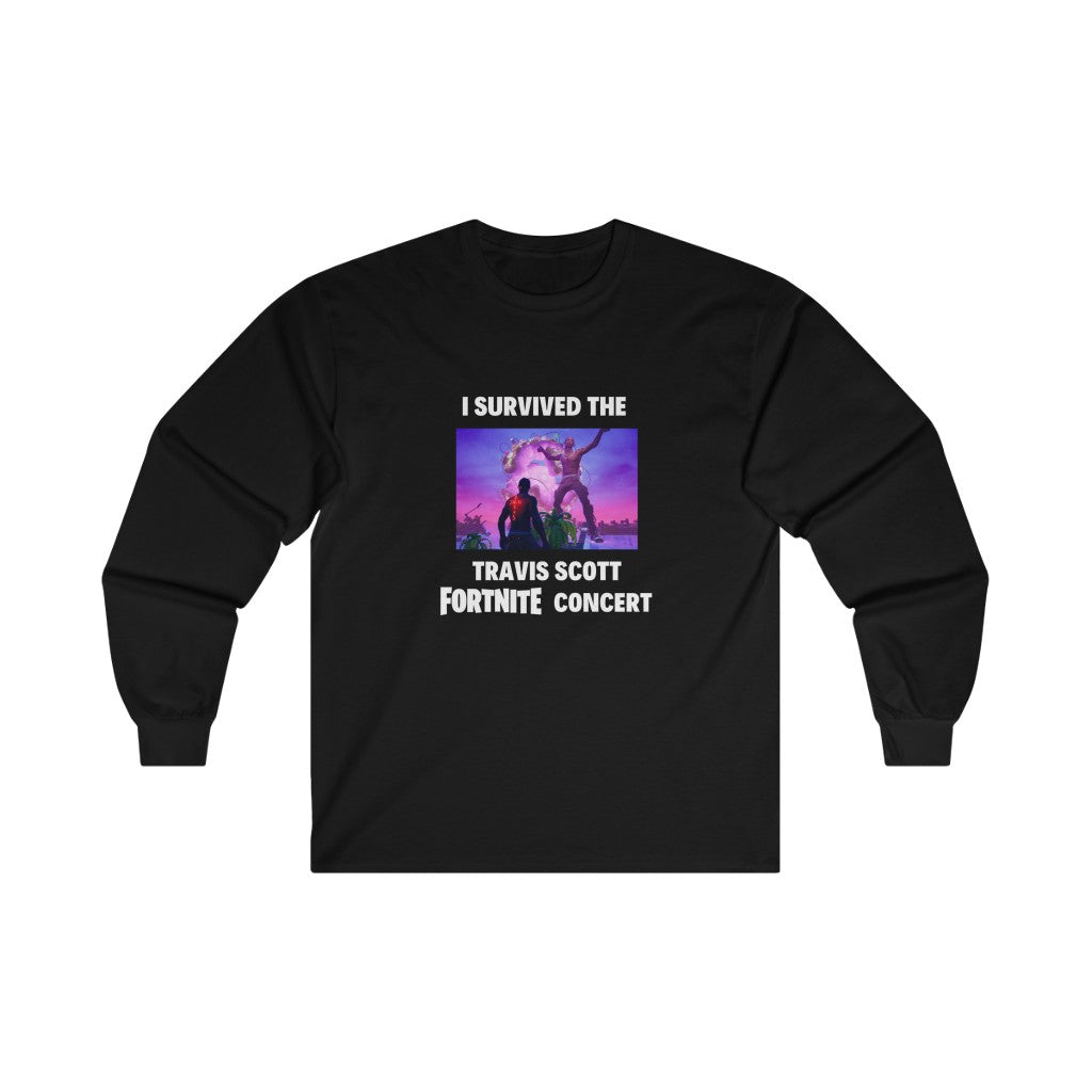 I Survived the Travis Scott Fortnite Concert - Ultra Cotton Long Sleeve Tee - All Colors
