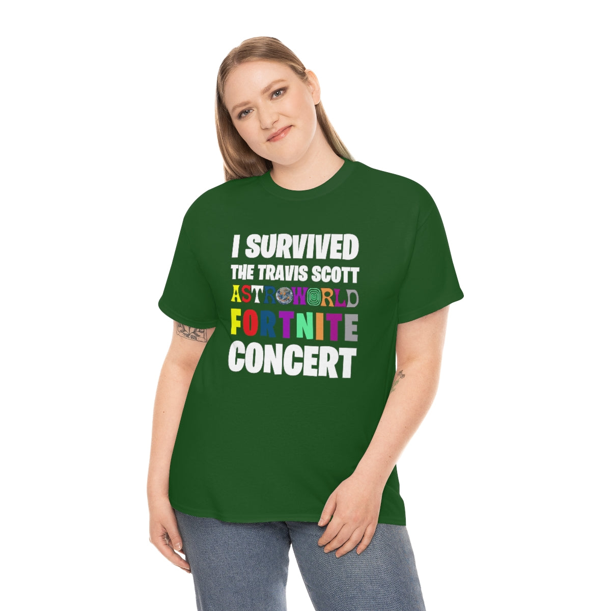I SURVIVED THE TRAVIS SCOTT FORTNITE CONCERT - Unisex Heavy Cotton Tee - All Colors